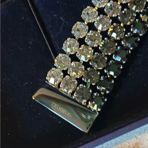 Authentic Swarovski Black Crystal Multi-Row Bracelet - Picture 2 of 5